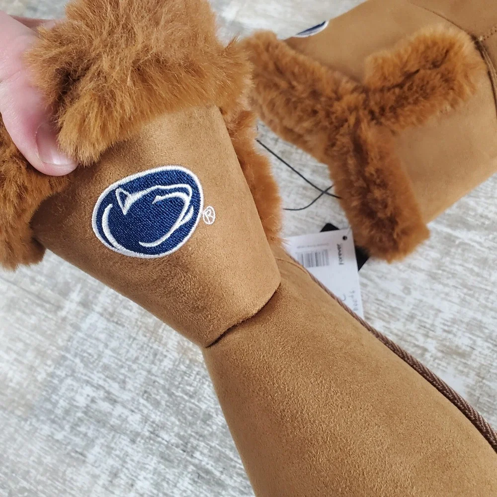 Foco Penn State Nittany Lions Womens Winter Boot Sz 10 Brown Faux Fur Ankle